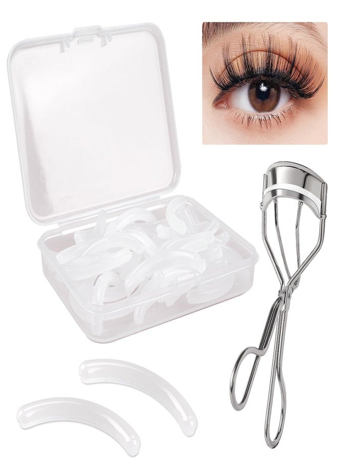RAQEHO 40pcs Eyelash Curler Refills - Transparent Silicone Eye Lash Curler Rubber Refill Pads Rizador De PestañAs Replacement Pads for Universal Eyelash Curler Eyelashes Accessories with Storage Box - Image 1